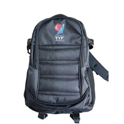 TYF LOGOLU SİYAH SIRT ÇANTASI